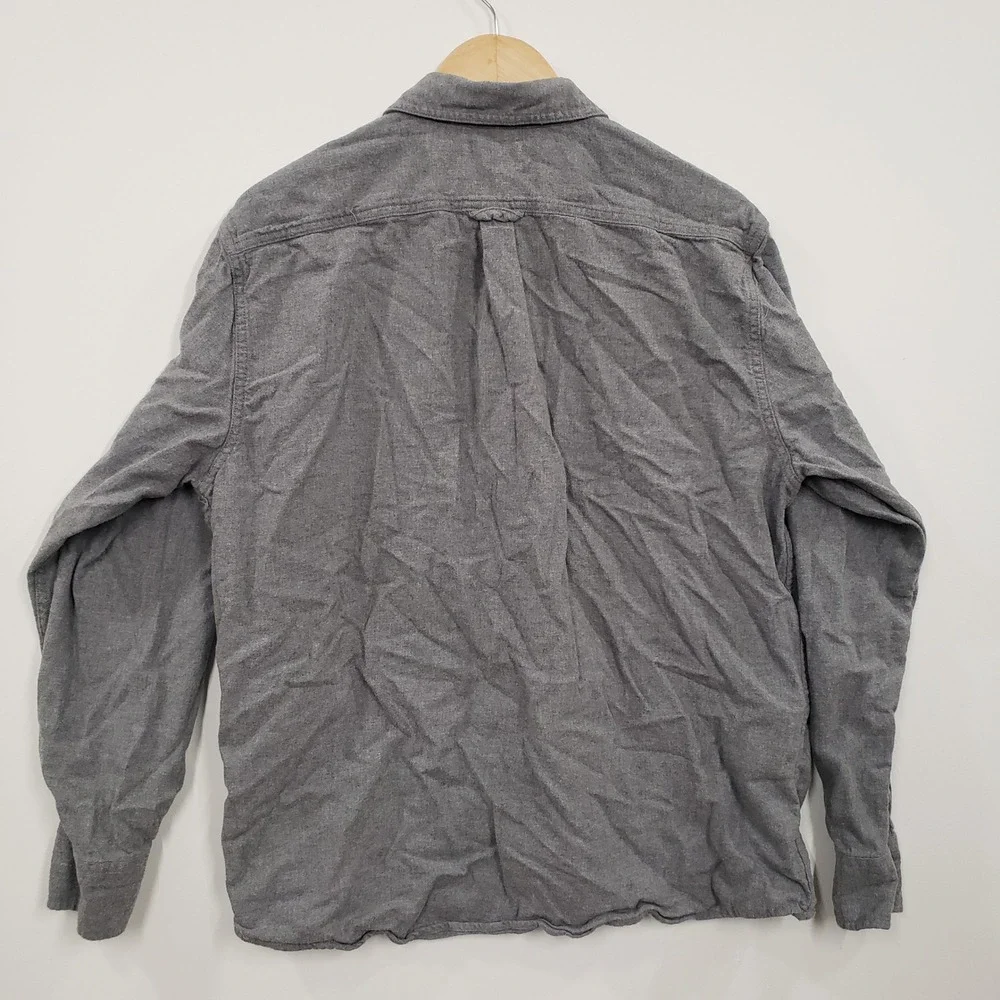 Eddie Bauer Mens Gray Long Sleeve Button‎ Up Shirt XL Flannel Casual Outdoorsy